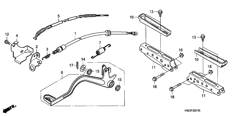 FOOTPEG/FOOTREST/PEDAL (TRX500FA5/6/7/8)