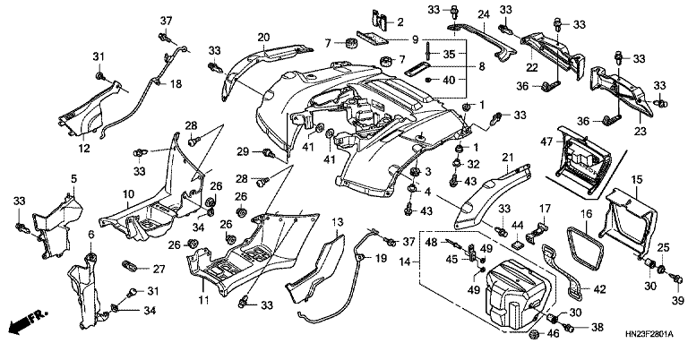 REAR FENDER (TRX500FA5/6/7/8)