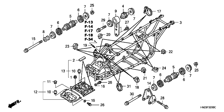 FRAME BODY (TRX500FA1/2/3/4)