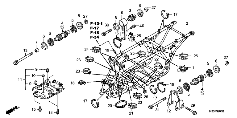 FRAME BODY (TRX500FA5/6/7/8)
