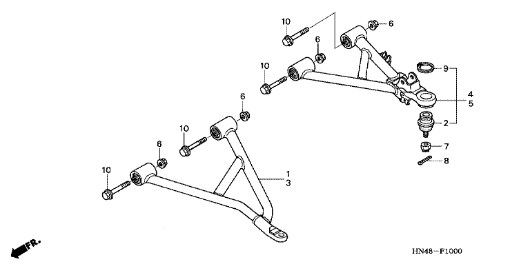 FRONT ARM (TRX350TM/TE)