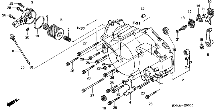 FRONT CRANKCASE COVER (TRX350TM/FM)