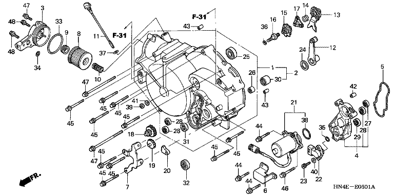 FRONT CRANKCASE COVER (TRX350TE/FE)