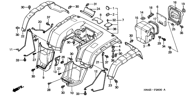 REAR FENDER (TRX350TM/FM)