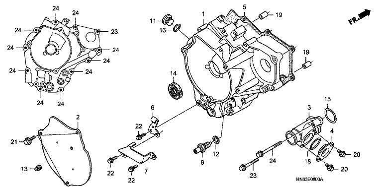 REAR CRANKCASE COVER (TRX250EX1/2)