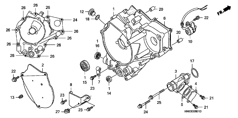 REAR CRANKCASE COVER (TRX250EX3/4/5/6/7/8)