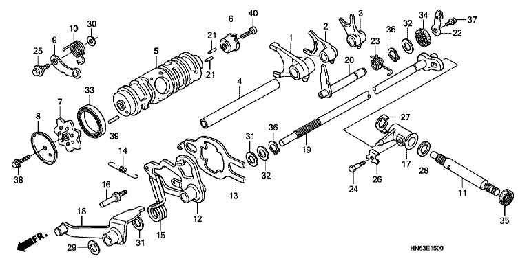 GEARSHIFT DRUM (TRX250EX1/2)