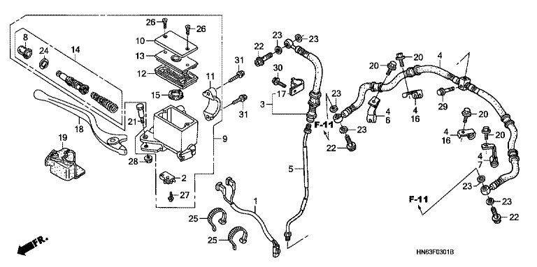 FR. BRAKE MASTER CYLINDER (TRX250EX6/7/8)