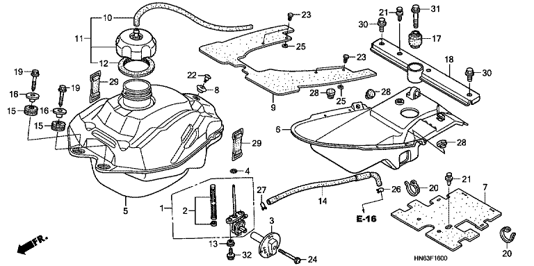 FUEL TANK (TRX250EX1/2/3/4/5)