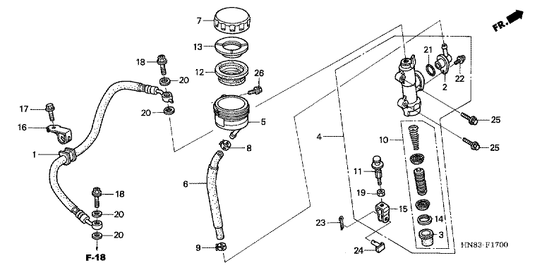 RR. BRAKE MASTER CYLINDER