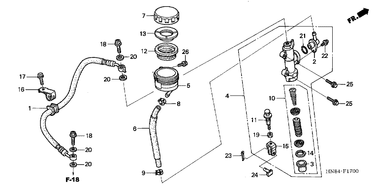 RR. BRAKE MASTER CYLINDER