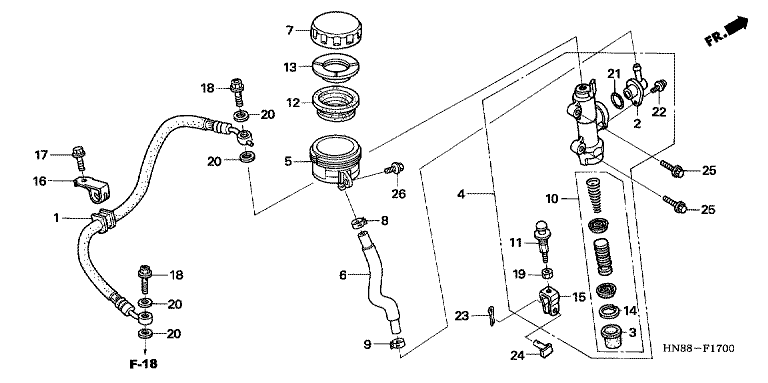 RR. BRAKE MASTER CYLINDER