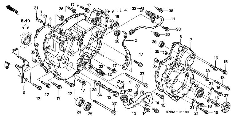 REAR CRANKCASE COVER