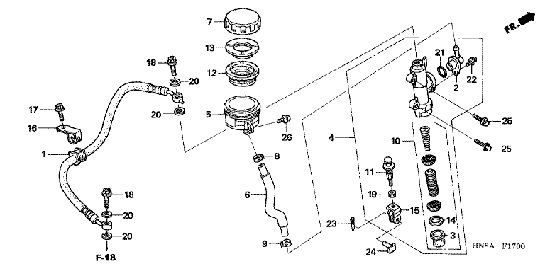 RR. BRAKE MASTER CYLINDER