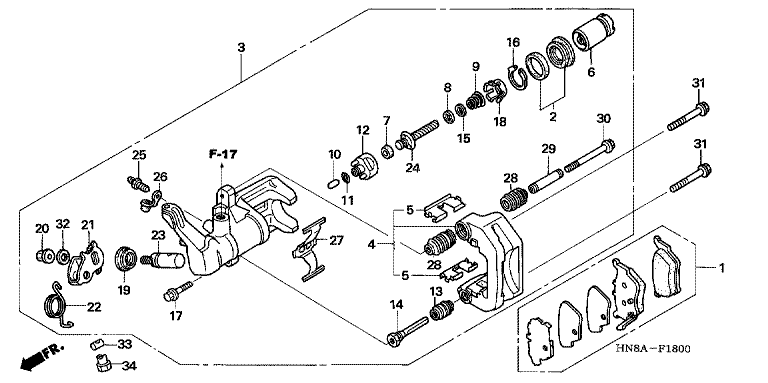 REAR BRAKE CALIPER