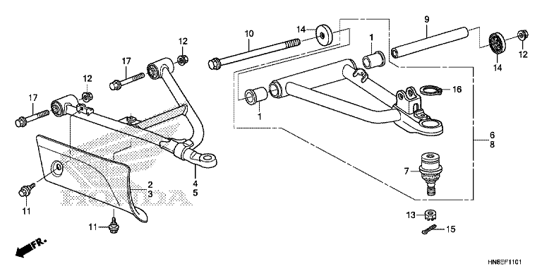 FRONT ARM (TRX680FAF,G,H,J/FA5K,L,M)