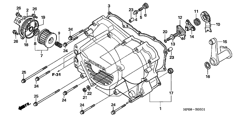 FRONT CRANKCASE COVER (TRX500FM/TM)