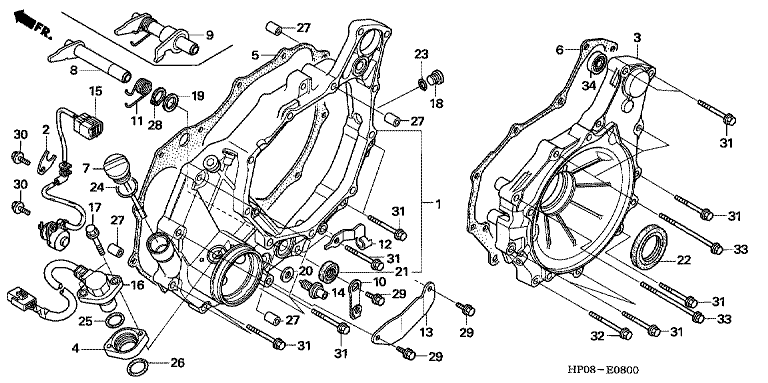REAR CRANKCASE COVER