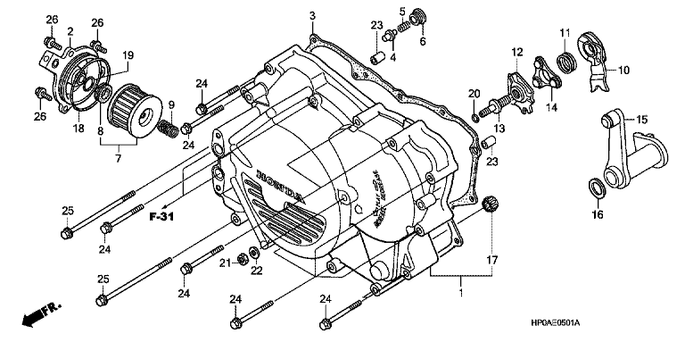 FRONT CRANKCASE COVER (TRX500FM/FPM)