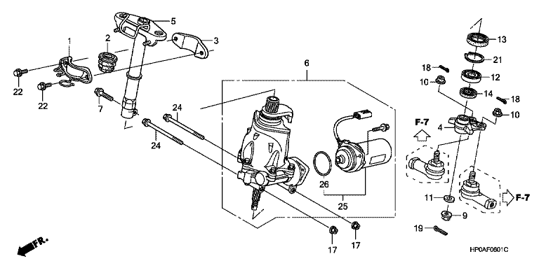 STEERING SHAFT (POWER STEERING) (TRX500FPE/FPM)