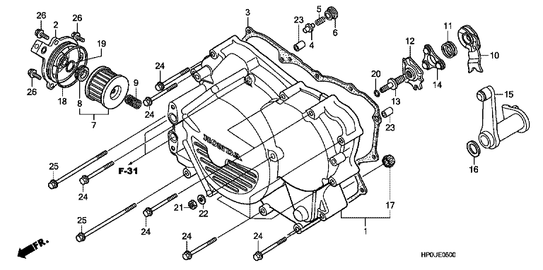 FRONT CRANKCASE COVER (TRX500FM)
