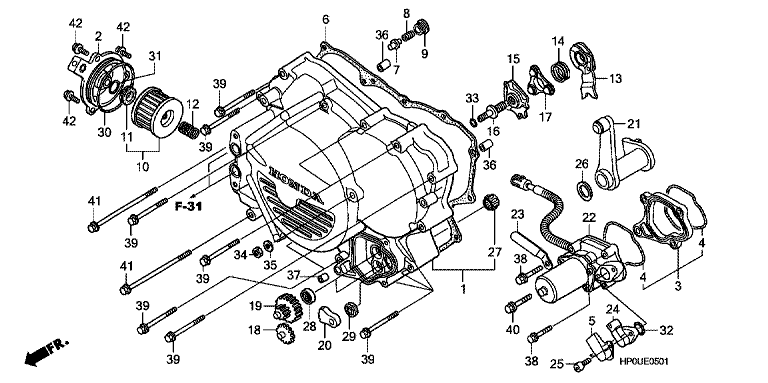 FRONT CRANKCASE COVER (TRX500FE/FPE)