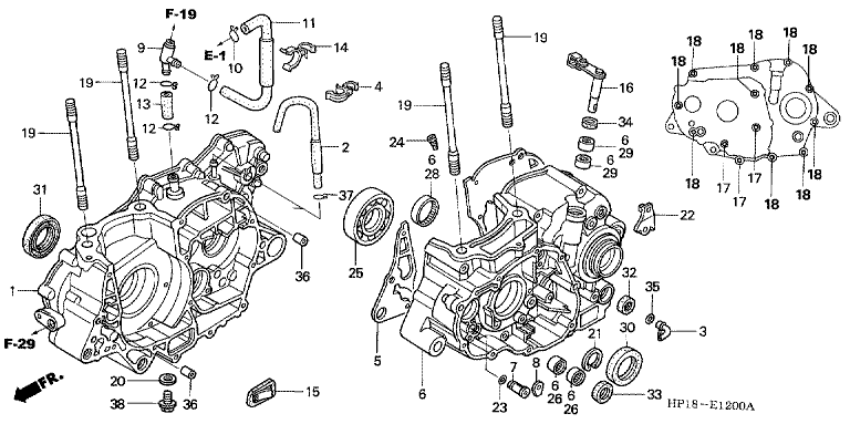 CRANKCASE (TRX450R4,5)
