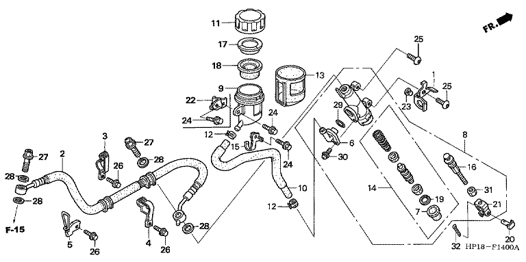 RR. BRAKE MASTER CYLINDER