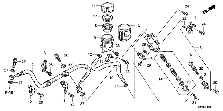 RR. BRAKE MASTER CYLINDER