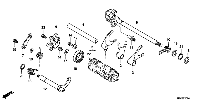 GEAR SHIFT DRUM/GEAR SHIFT FORK