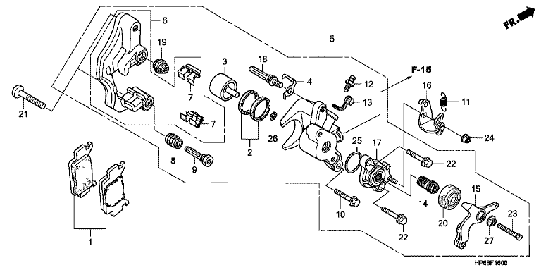 REAR BRAKE CALIPER