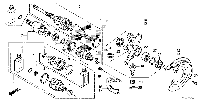 FRONT KNUCKLE/FRONT DRIVESHAFT