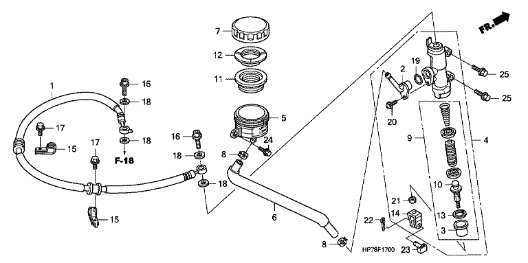 RR. BRAKE MASTER CYLINDER