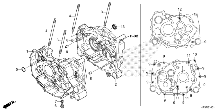 CRANKCASE (TRX420FE1/FM1/FM2/TE1/TM1)