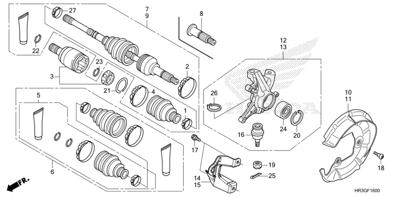 FRONT KNUCKLE/DRIVESHAFT