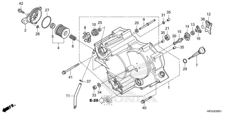 FRONT CRANKCASE COVER (TRX420FM1/FM2/TM1)
