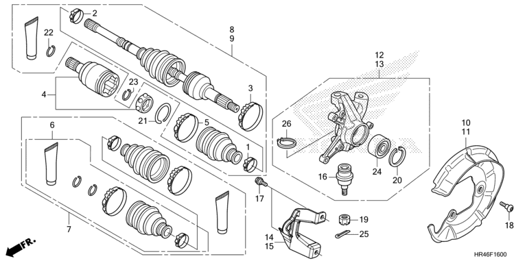 FRONT KNUCKLE/FRONT DRIVESHAFT