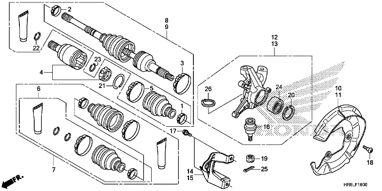 FRONT KNUCKLE/FRONT DRIVESHAFT