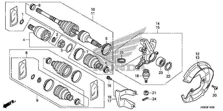 FRONT KNUCKLE/FRONT DRIVE SHAFT (F/G)