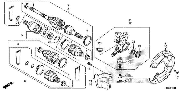 FRONT KNUCKLE/FRONT DRIVE SHAFT (H)
