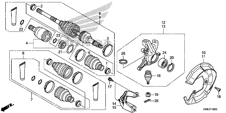 FRONT KNUCKLE/FRONT DRIVESHAFT