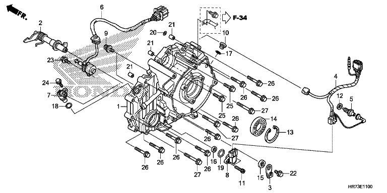 REAR CRANKCASE COVER (TRX420FA5F,G/FA6F,G,H,J,K)