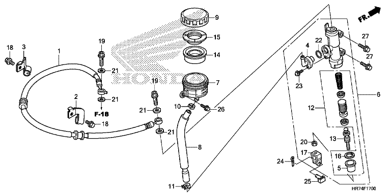 RR. BRAKE MASTER CYLINDER