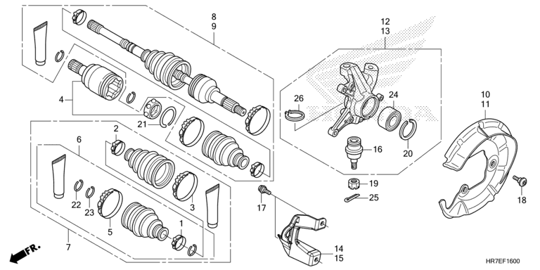 FRONT KNUCKLE/FRONT DRIVESHAFT