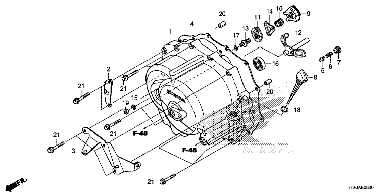 FRONT CRANKCASE COVER (TRX250TM1/TM)