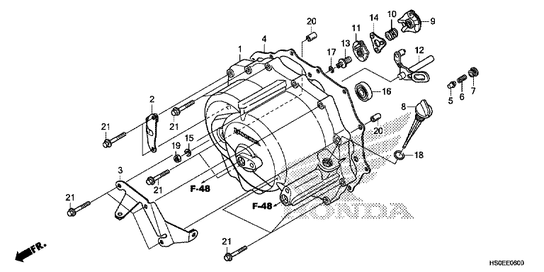 FRONT CRANKCASE COVER (TRX250TM1/TM)
