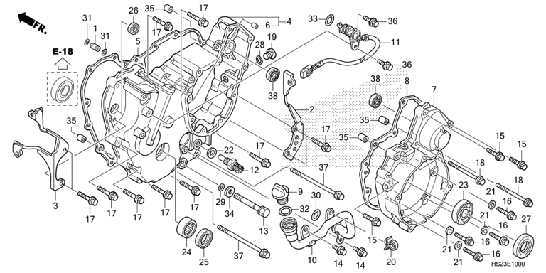 REAR CRANKCASE COVER