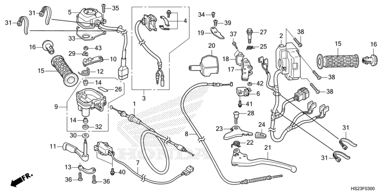 HANDLE LEVER/SWITCH/CABLE (TRX680FA5N,P)