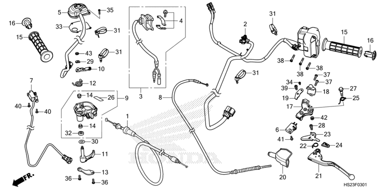 HANDLE LEVER/SWITCH/CABLE (TRX700FA5R)
