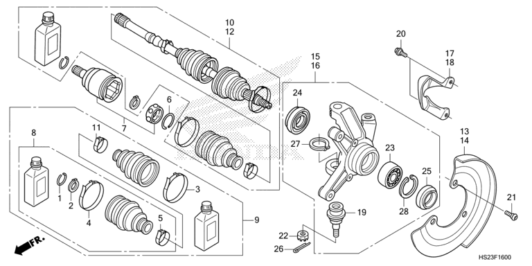 FRONT KNUCKLE/FRONT DRIVESHAFT